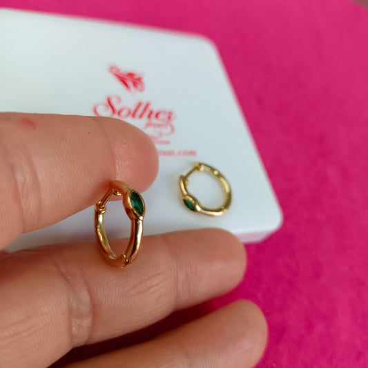 Argollas Lagri con Turmalina verde. T.G