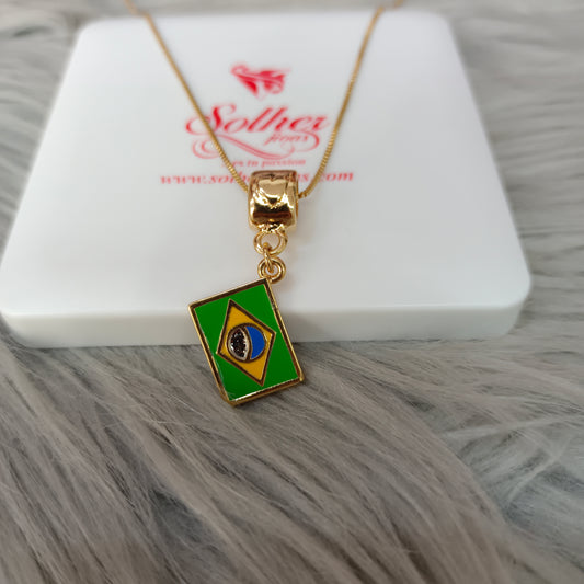 Cadena con Colgante Brasil 🇧🇷 Gold