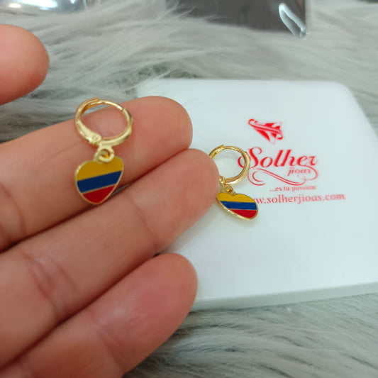 Pendientes Corazón Colombia 🇨🇴 tierra querida