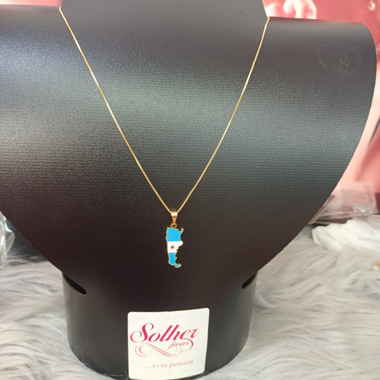 Cadena con Colgante Argentina M Gold.