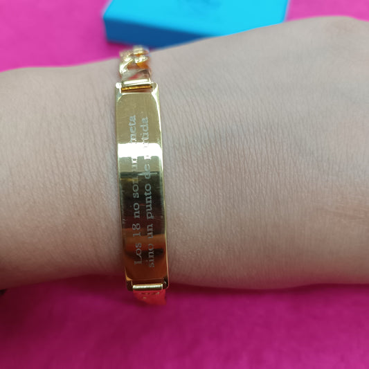 Pulsera personalizado 18 años Gold.