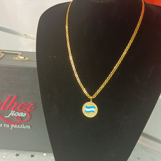 Cadena con Colgante Medalla M Gold H .