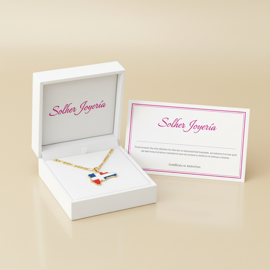 Cadena ⛓️ con Colgante Mapa Republica Dominicana 🇩🇴 T: L