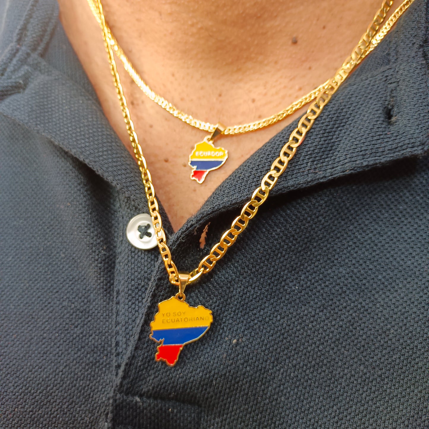Cadena ⛓️ con Colgante Mapa Ecuador 🇪🇨 T.L