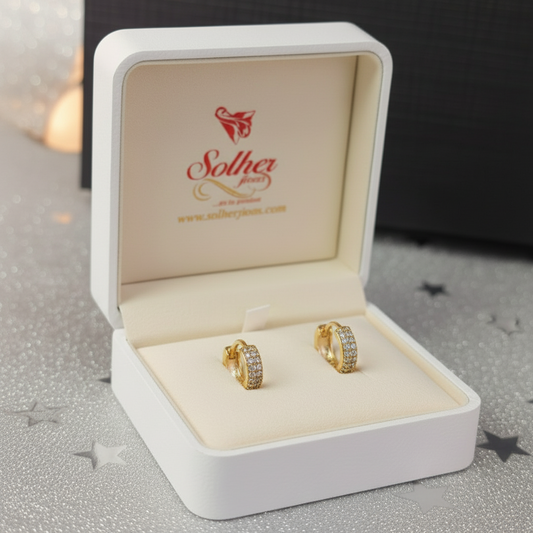 Argollas con Circonitas Finas Gold. T: S