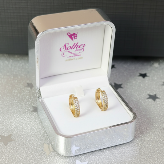 Argollas con circonitas finas Gold.T:L