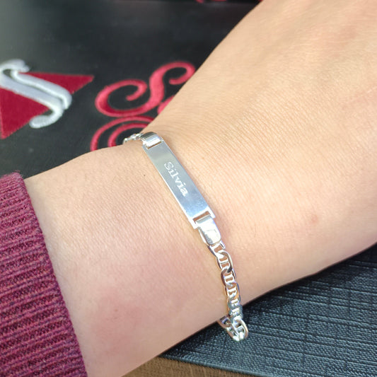Pulseras para Personalizar Tejido Ancla Plata