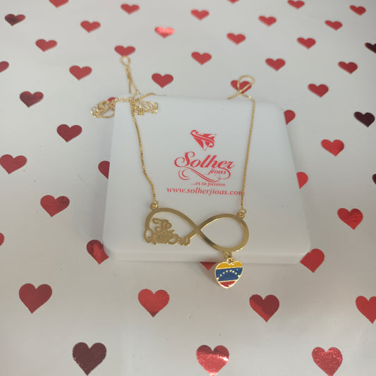 Gargantilla Infinito Venezuela ♾️ cómo " Te quiero" 🇻🇪💝 Gold.
