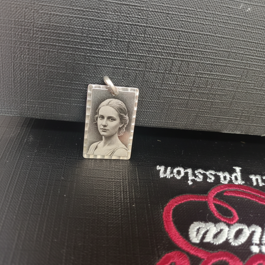 Placa Rectangular Bordado Plata