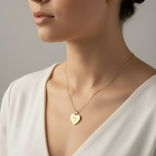 Cadena ⛓️ con Colgante corazón ❤️ para personalizar Gold.