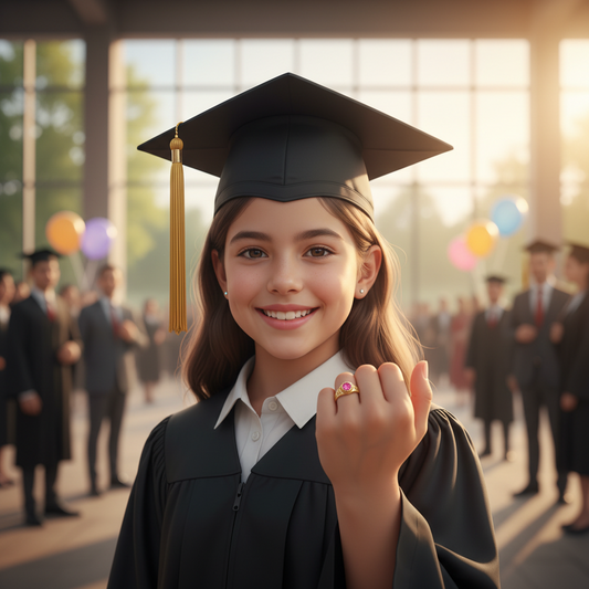 Anillo Graduación 🎓 niña Gold