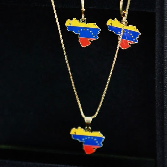 Gargantilla Mapa Venezuela Gold. T:M
