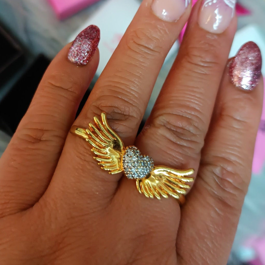 Anillo Alas Cor Gold Ajustable