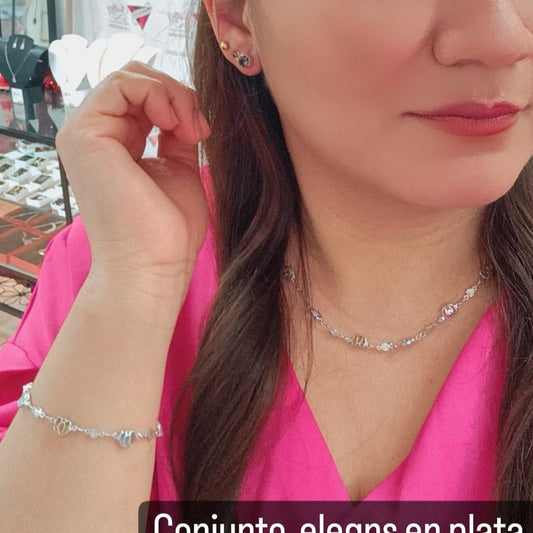 Conjunto Elegante Multicolor Plata