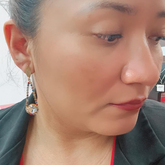 Pendientes Fiesta Multicolor Circonitas Finas  Gold