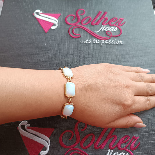 Pulsera con Piedra Natural Agua Luna