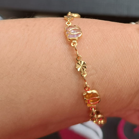 Pulsera Elegns con Cristales Austriacos B.Oro