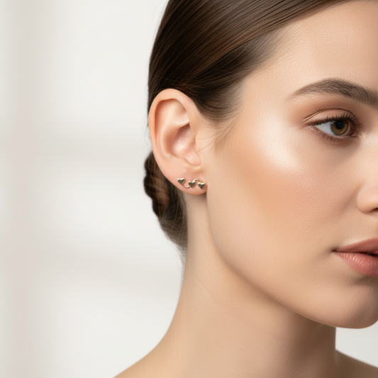 Pendientes Tres Corazones Plata.