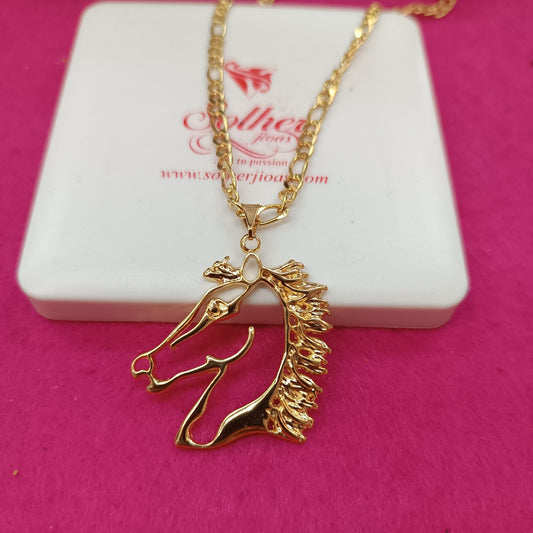 Cadena Con Colgante Cabeza Caballo .