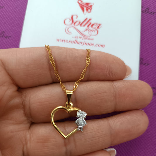 Colgante de corazón niña en gold