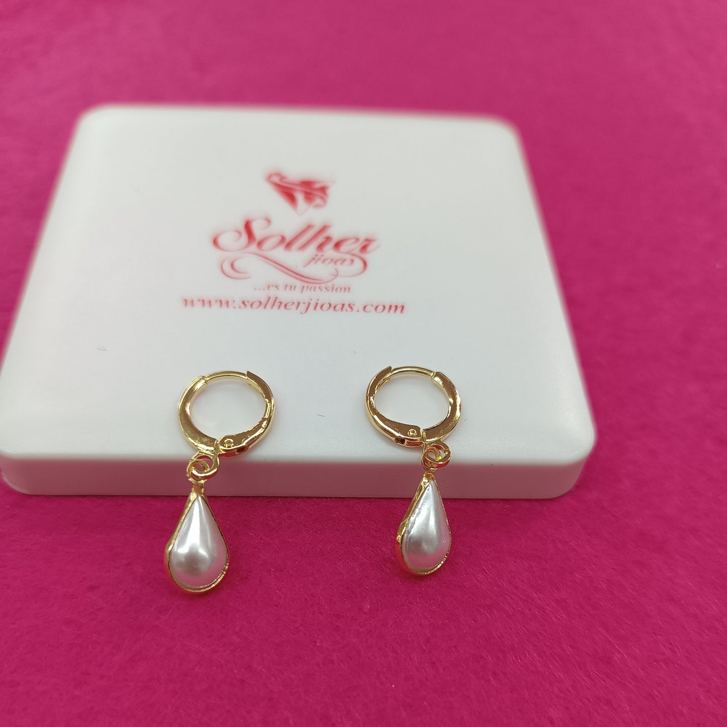 Pendientes gotas perlas cultivadas Gold