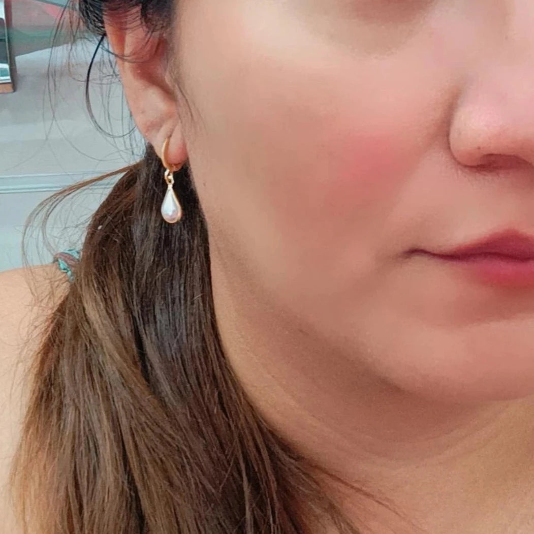 Pendientes gotas perlas cultivadas Gold