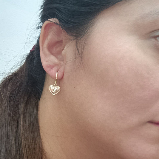 Pendientes Corazon Estrellado Gold.