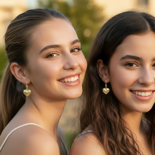 Pendientes Corazon Estrellado Gold.