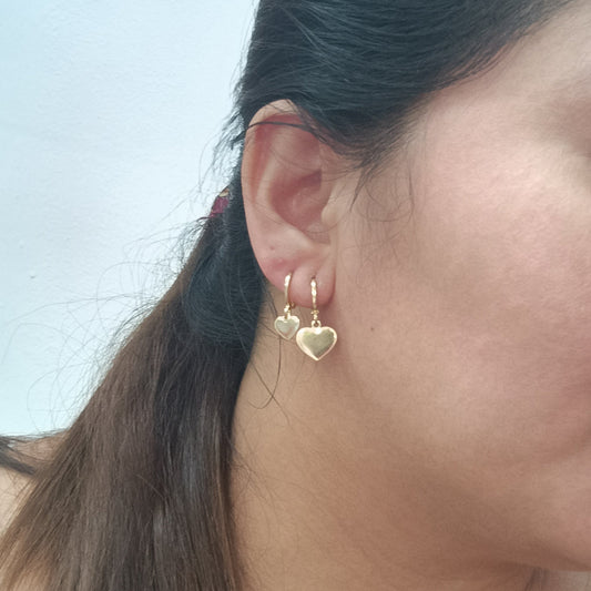 Pack Pendientes Corazones RELIEVE T.m y s