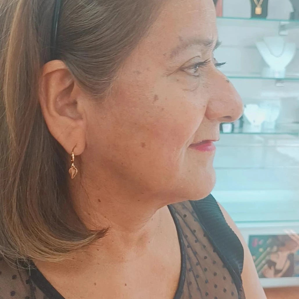 Pendientes Hoja tamaño P .