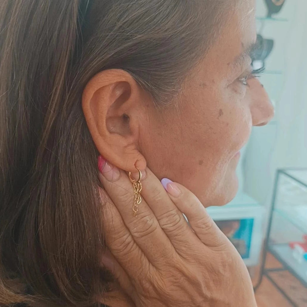 Pendientes corazones 2 hilos .