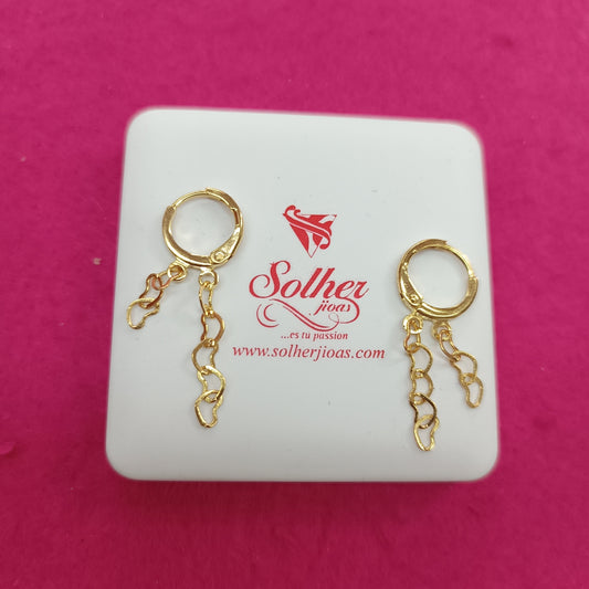 Pendientes corazones 2 hilos .