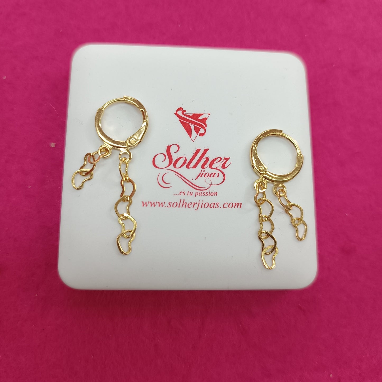 Pendientes corazones 2 hilos .