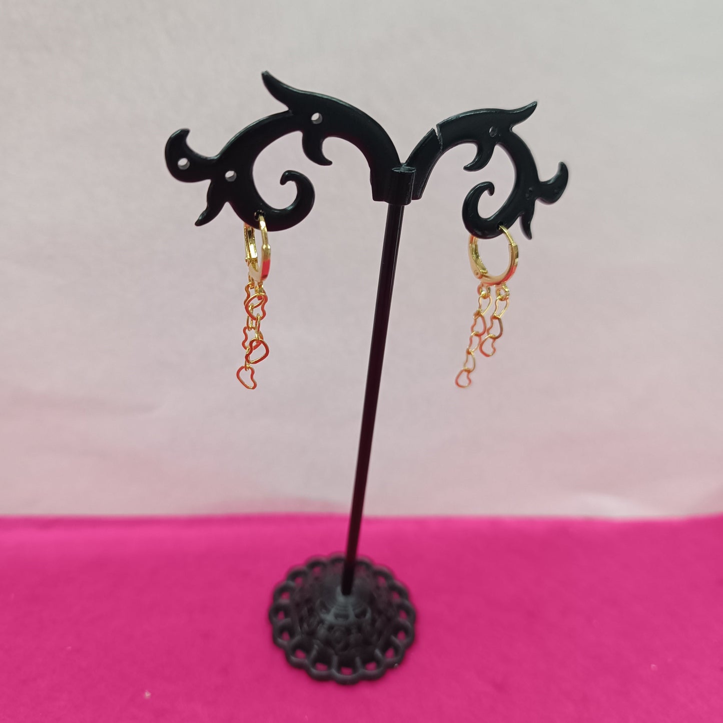 Pendientes corazones 2 hilos .
