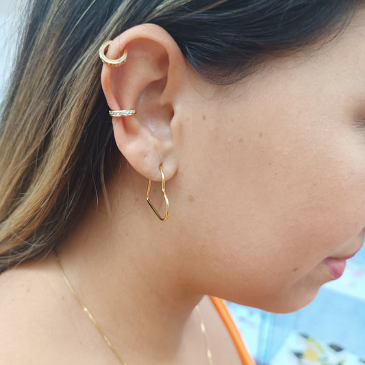 Argolla en Corazón ❤️ Media Caña Tamaño M Gold.