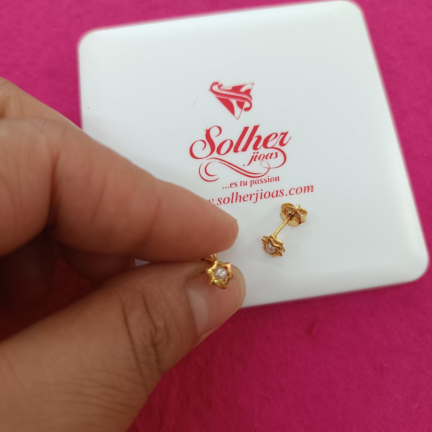Pendiente Mini Estrella con Mini Perlita
