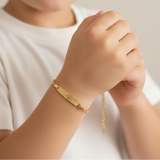Pulseras Personalizado para bebe en 100% Oro 18 Kl.