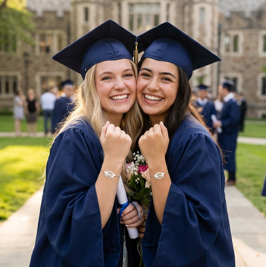 Pulsera Birrete 🎓 Graduación 100% Plata