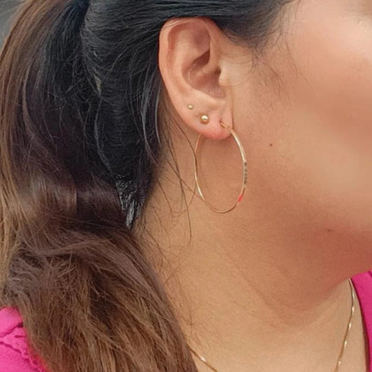 Argollas Hilo Cuadrado Tamaño M