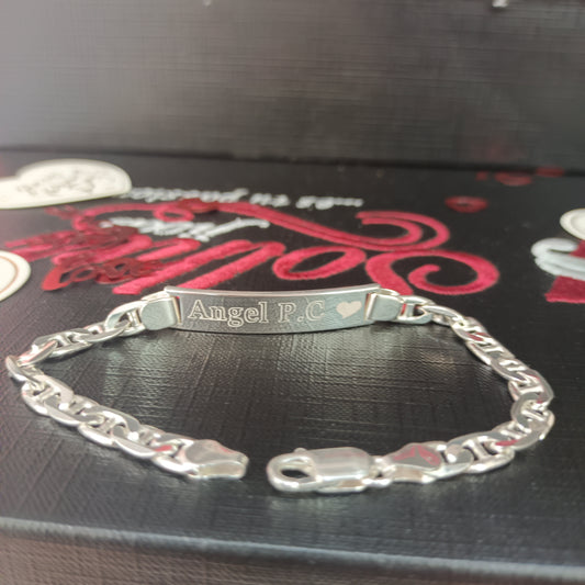 Pulsera para Personalizar Plata Tejido Ancla 3 ML.