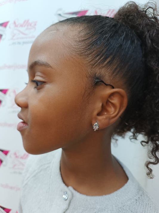 Pendientes 🐞 Mariquita con Circonita Finas con cierre Omega