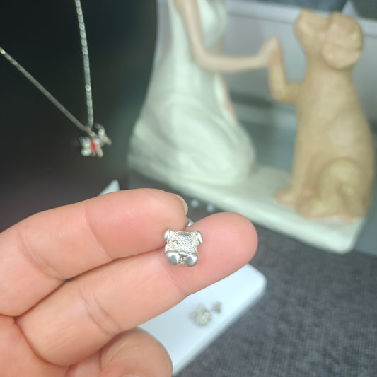 Pendientes 🐕 Perro plata