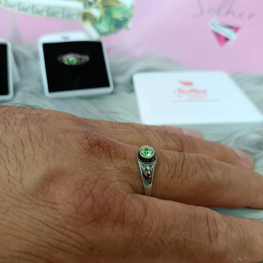 Anillo relieve Peridoto Silver.