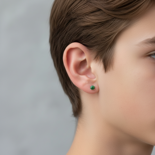 Pendientes Mini Circón Peridot Silver.