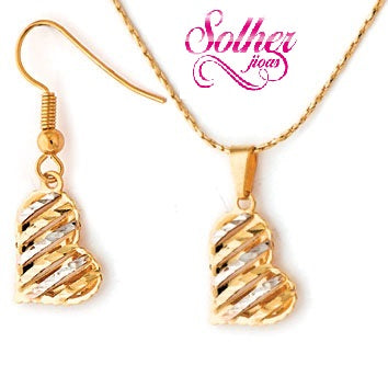 Conjunto Corazon Lirios De Amor Gold