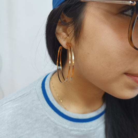 Argollas XXL doble Hilo Gold