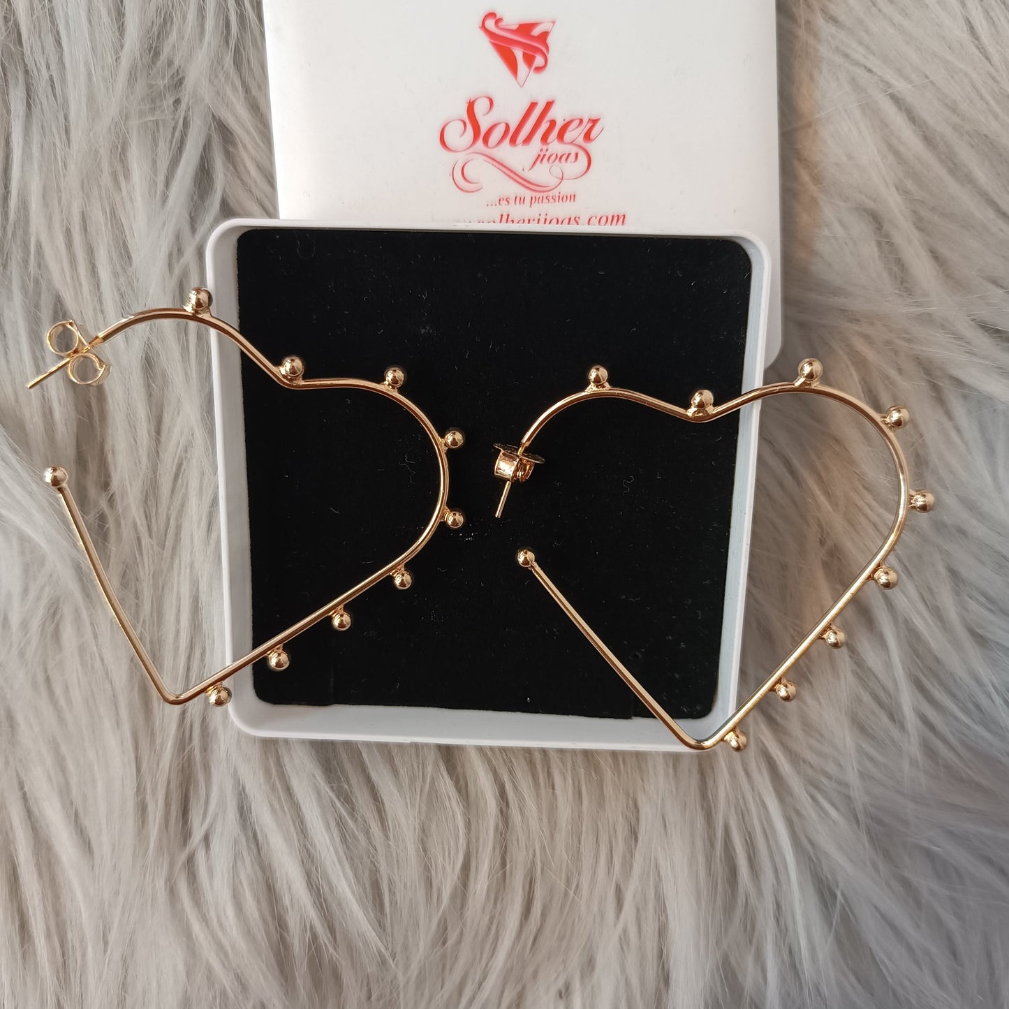 Argollas T.L Corazon Con Nueve Balines Gold.