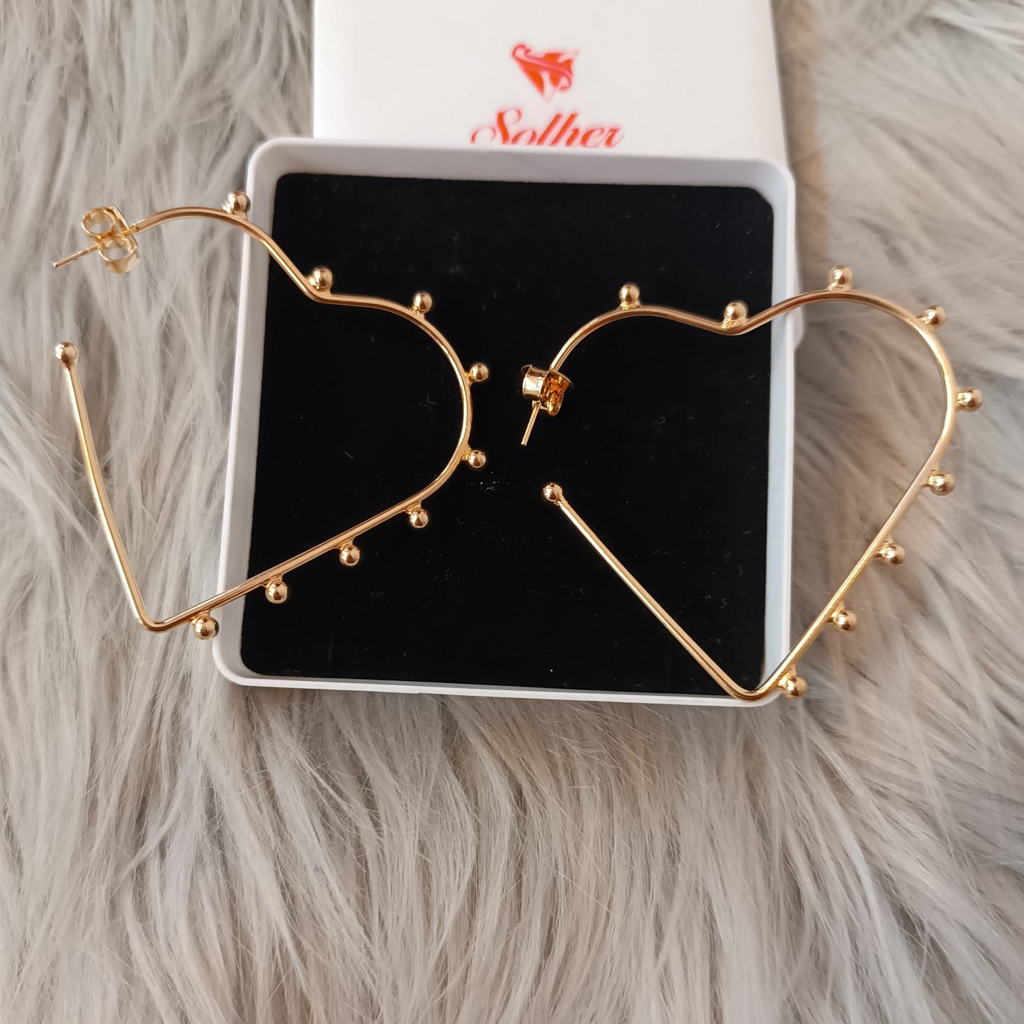 Argollas T.L Corazon Con Nueve Balines Gold.