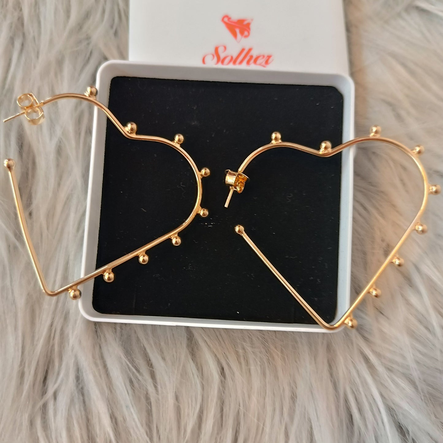 Argollas T.L Corazon Con Nueve Balines Gold.
