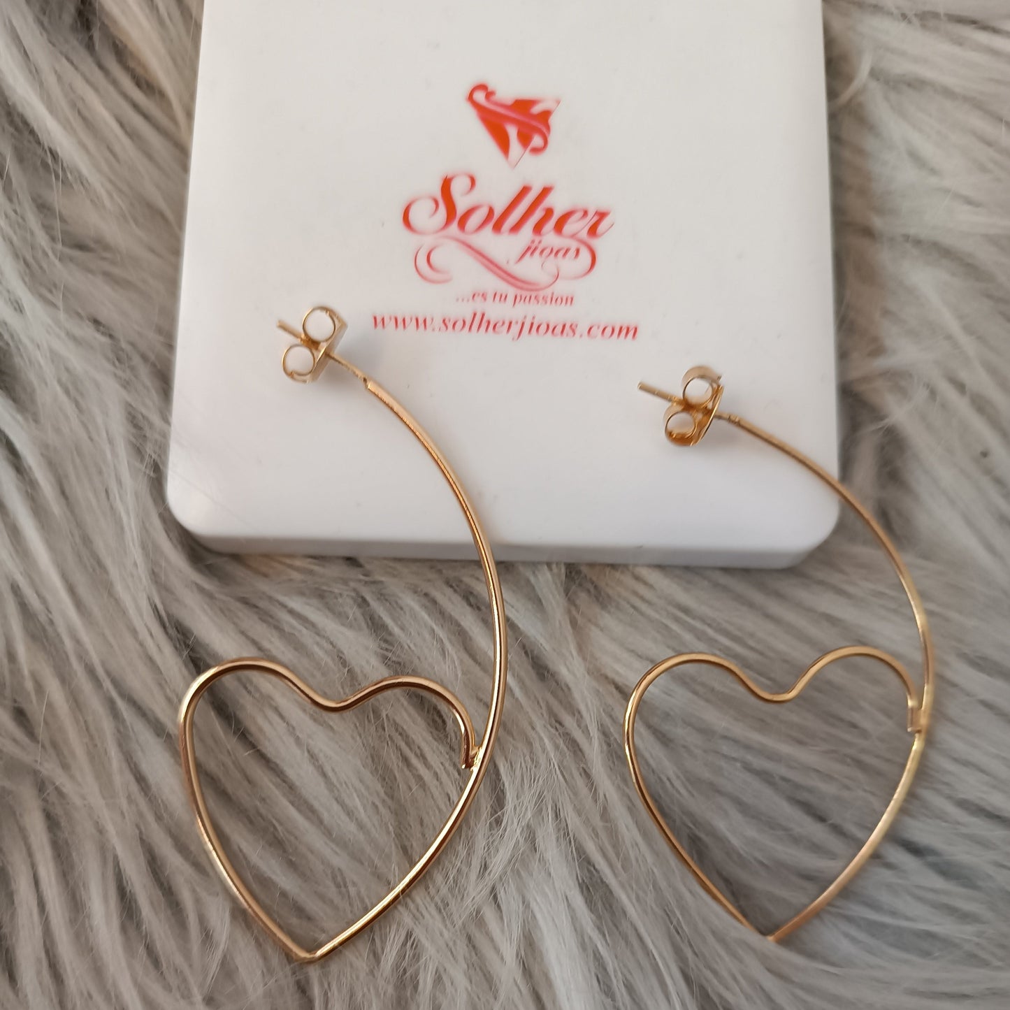 Argollas T.L Corazon Media Luna Gold.